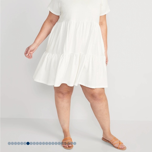 NWT OLD NAVY Tiered Mini Swing T-Shirt Dress COLOR SEA SALT - Picture 8 of 10
